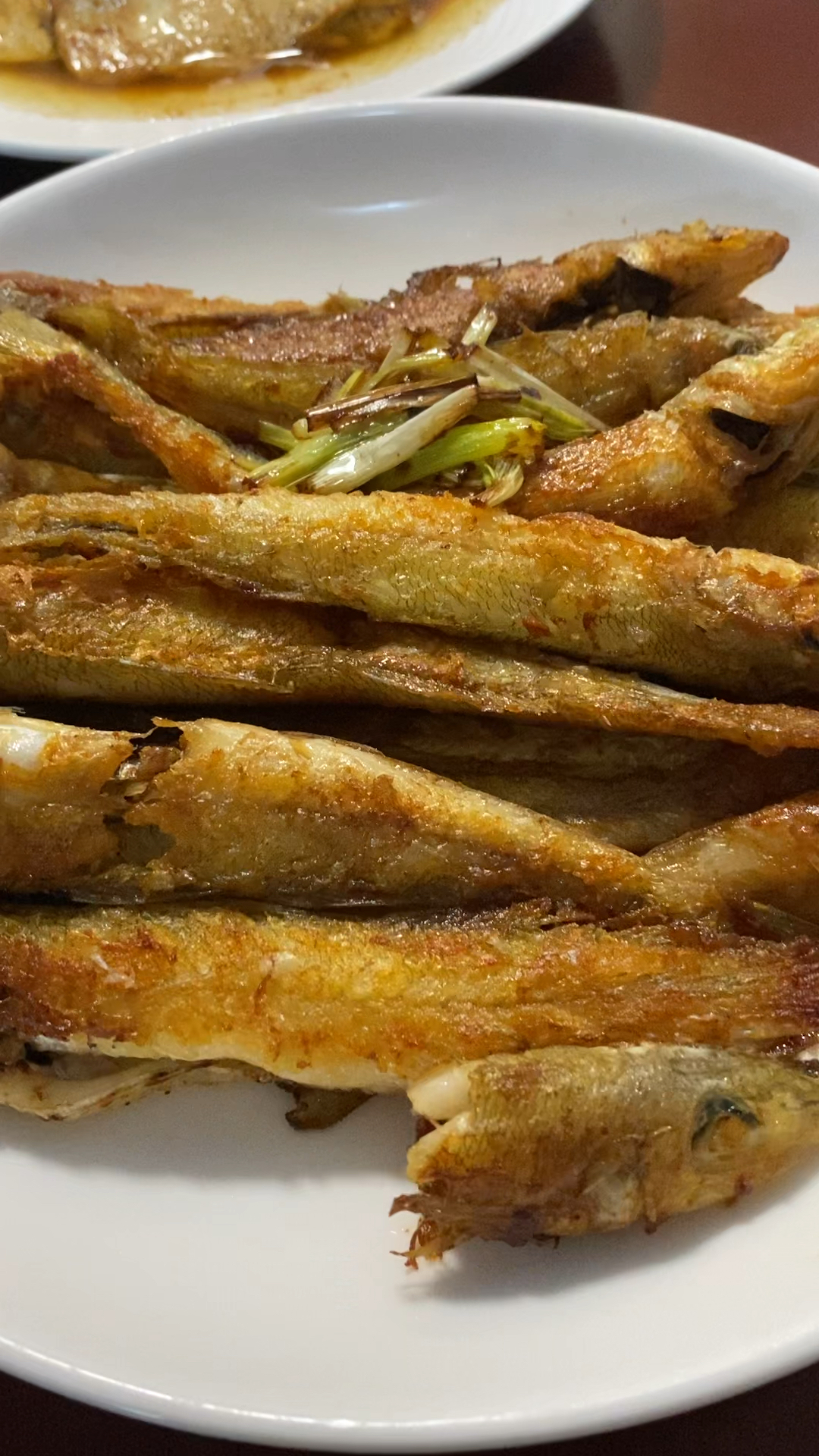 在上海一家三口的晚餐，煎沙丁鱼、焖豆腐