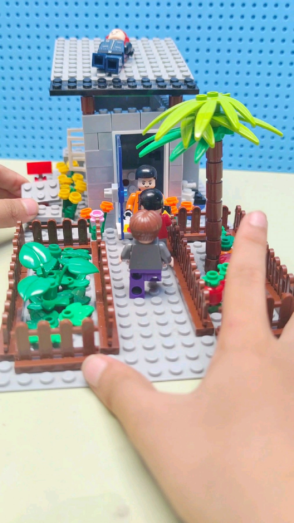 原创积木拼搭:拼搭一个小房子(花园、苗圃)