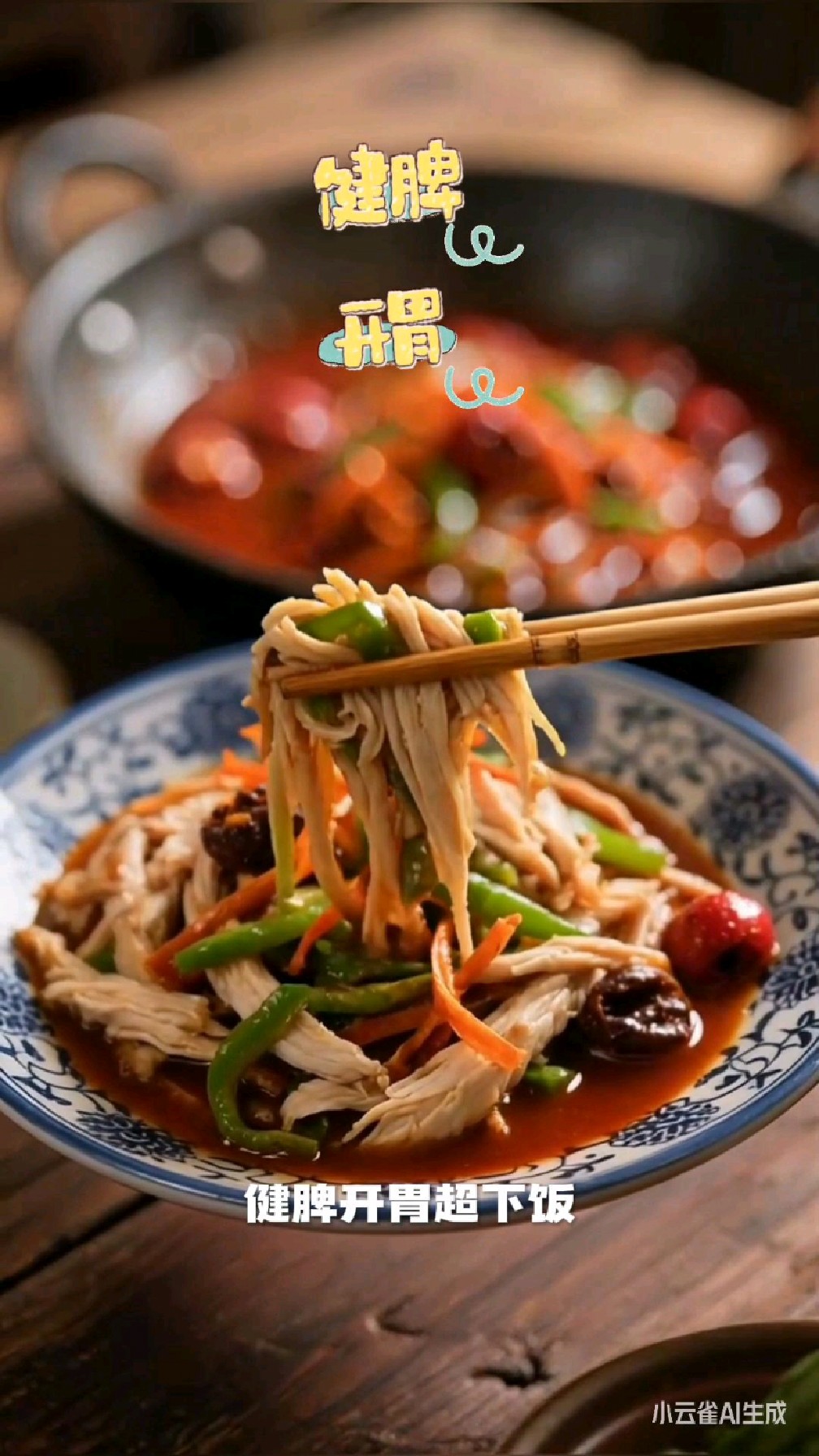 养生减脂的山楂陈皮炒鸡丝,开胃健脾,营养丰富。