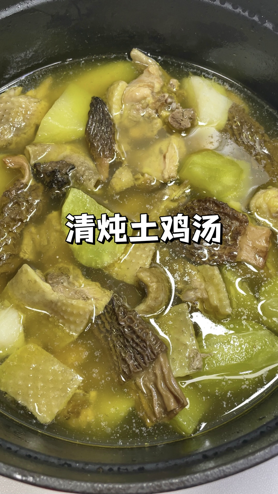清炖土鸡汤|汤鲜味美肉质不柴,调味只需用盐就行!