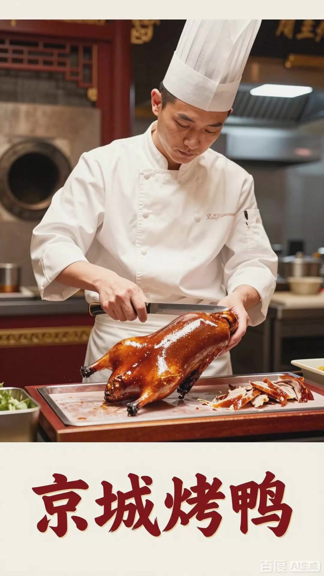 北京烤鸭：皮脆肉嫩，肥而不腻京城招牌