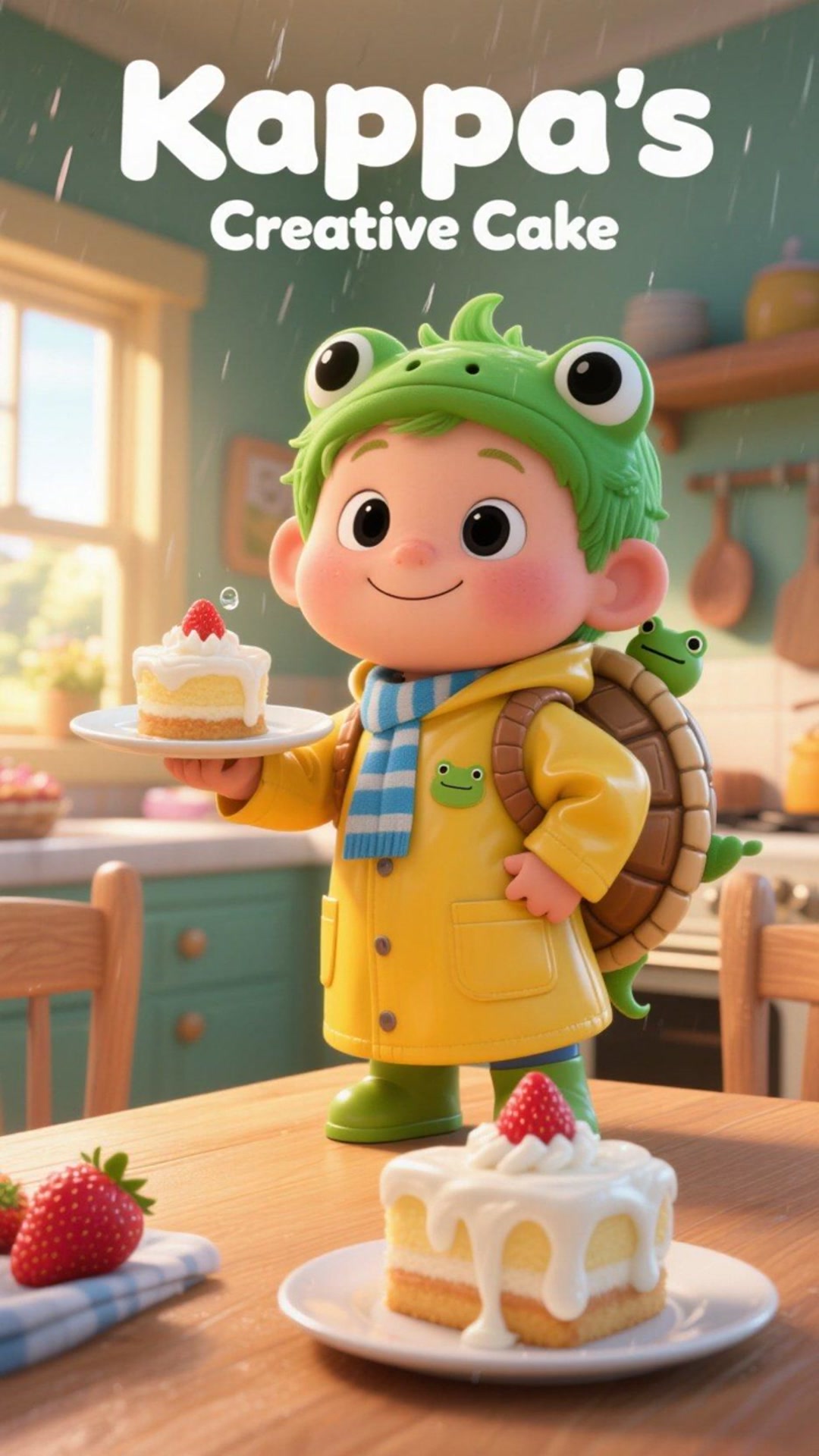 河童学做蛋糕把奶油挤成歪扭形状,还说好看创意足