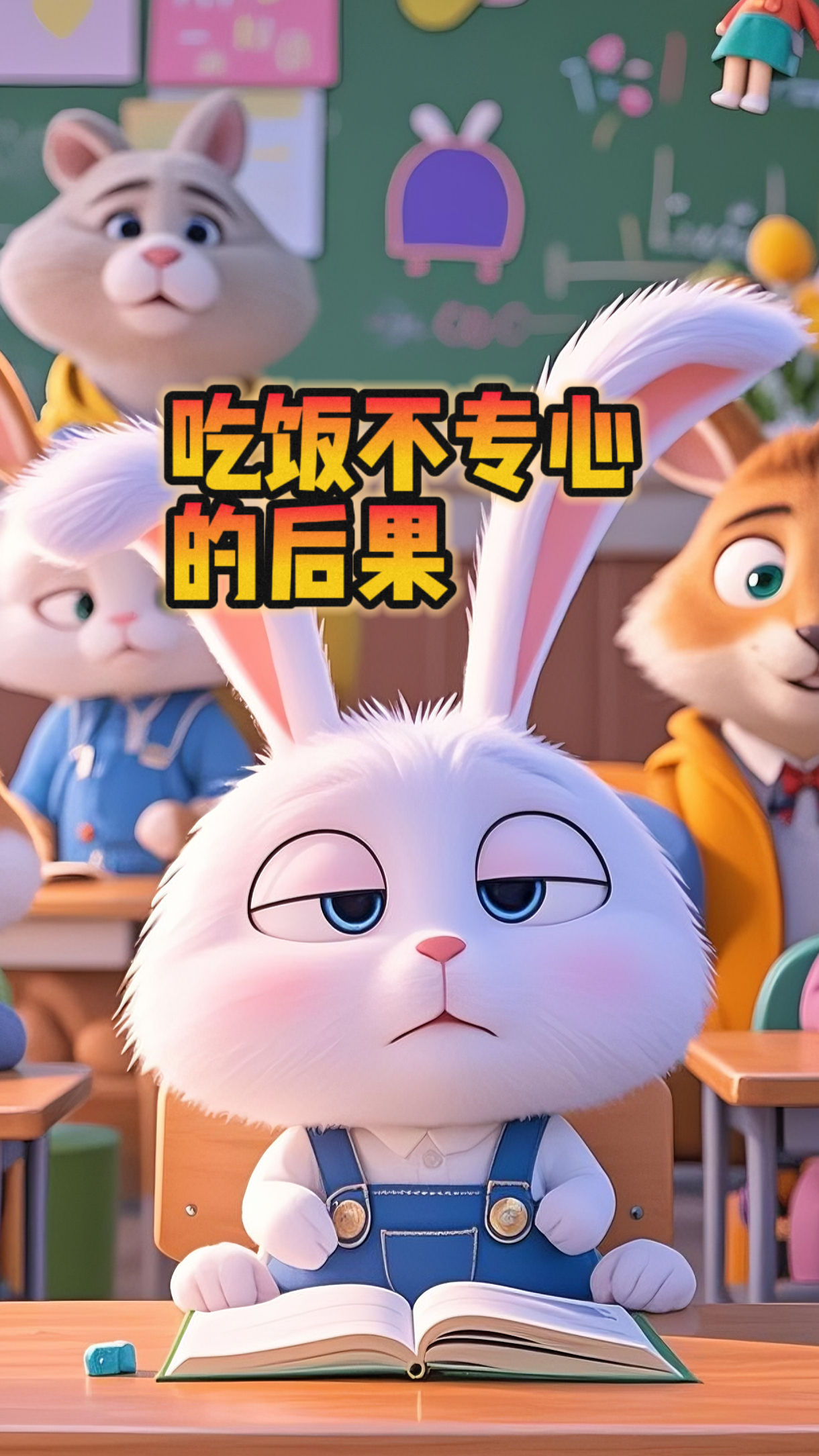 儿童绘本故事-吃饭不专心的后果