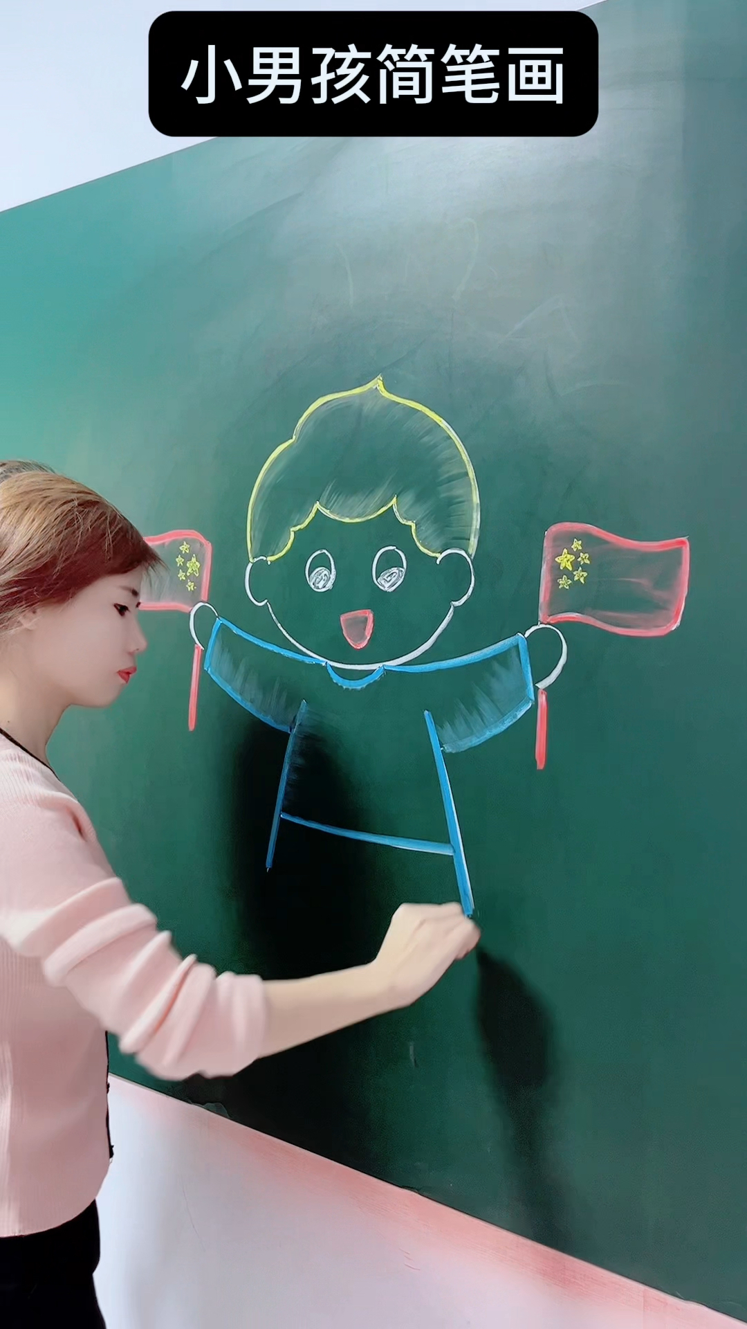 可爱的小男孩简笔画