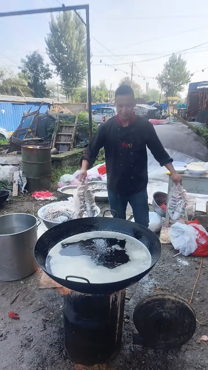 农村大席现场制作过程