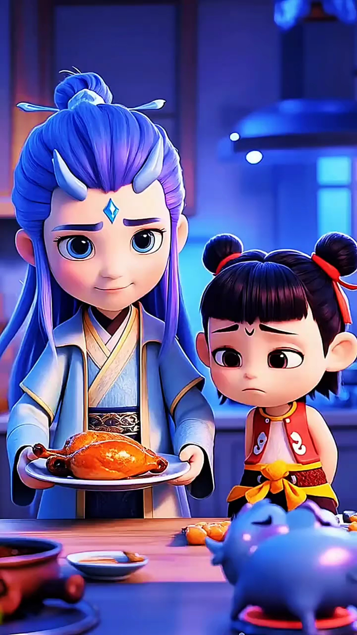 哪吒想吃鸡腿了!