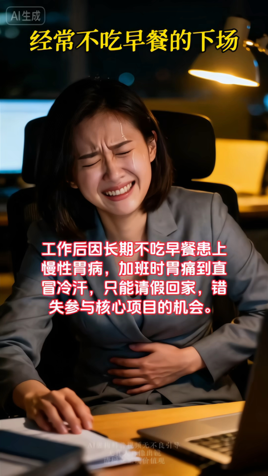 经常不吃早餐的下场#Ai故事#听别人的故事悟自己的人生#不吃早餐