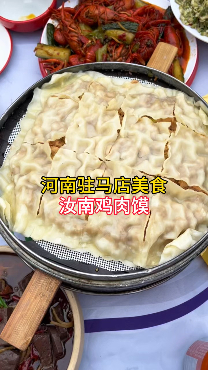 河南驻马店美食,汝南鸡肉馍,蘸蒜汁吃