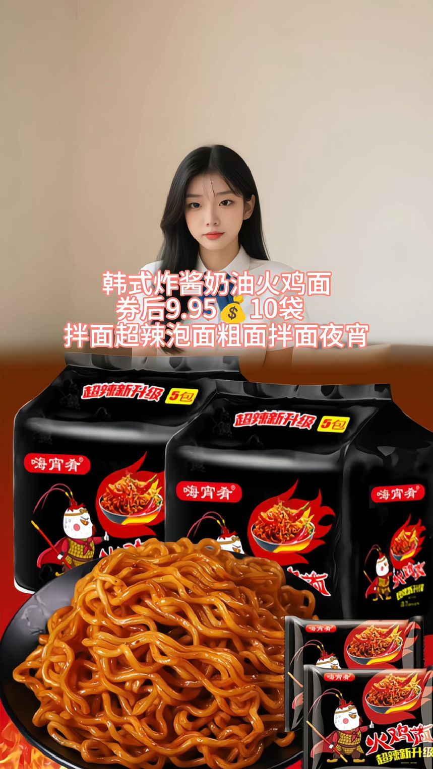韩式炸酱奶油火鸡面！超辣拌面，夜宵速食首选