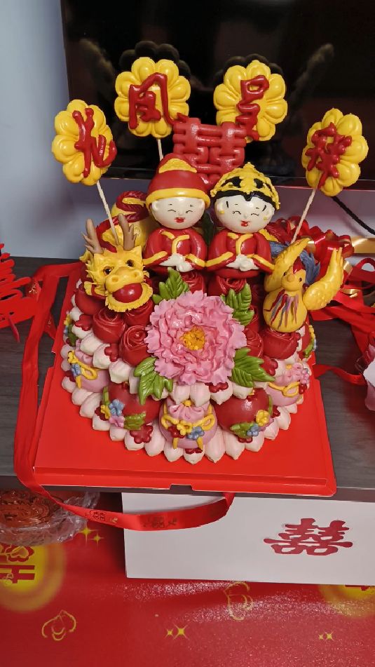 晋南婚礼用的国家级非遗花馍，即好看又好吃#晋南婚俗 #花馍 #婚礼