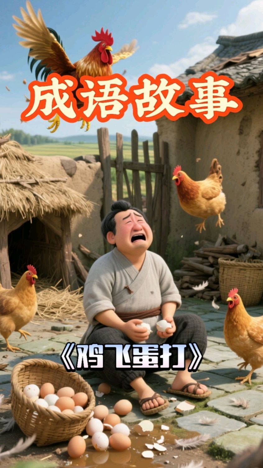 儿童成语故事动画《鸡飞蛋打》。睡前故事,故事,寓言故事