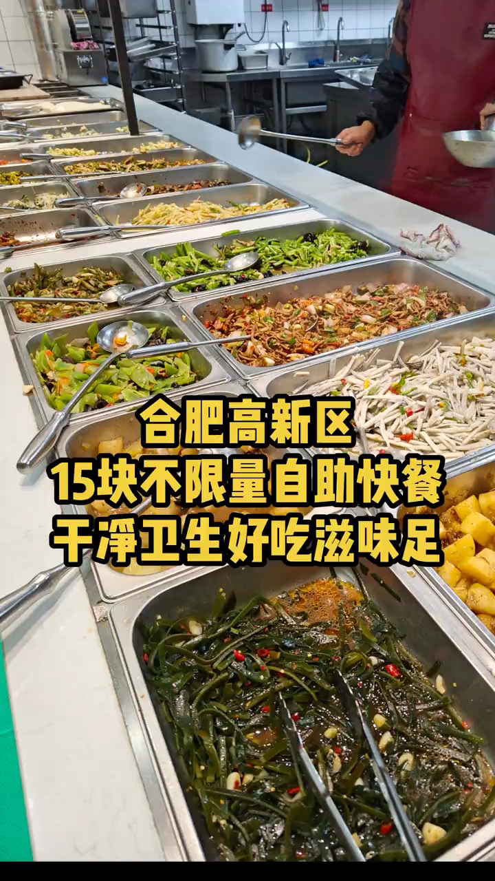 安徽合肥15元任吃的自助快餐,菜品丰富随便打任你吃不浪费就行
