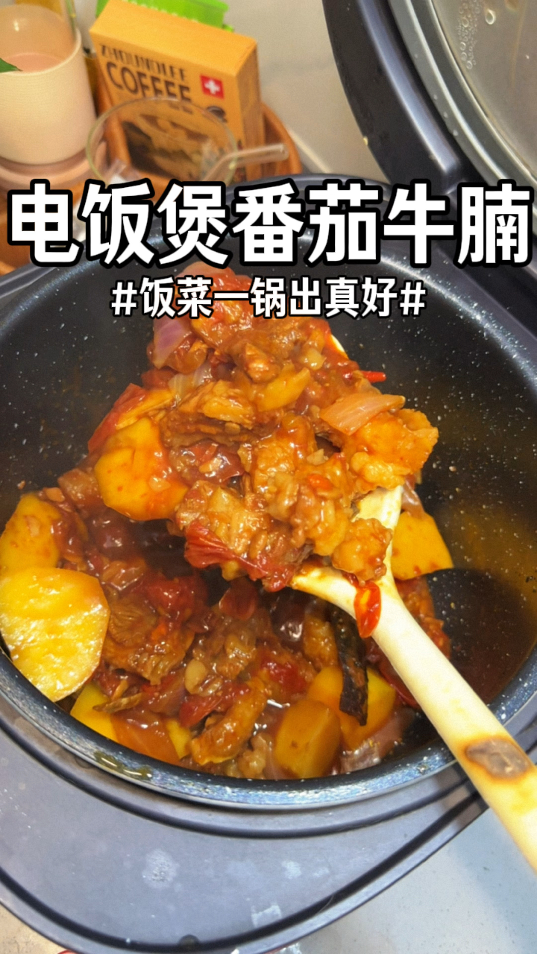 不加一滴油一滴水的番茄牛腩,家里只要有电饭煲就能做,汤汁浓郁