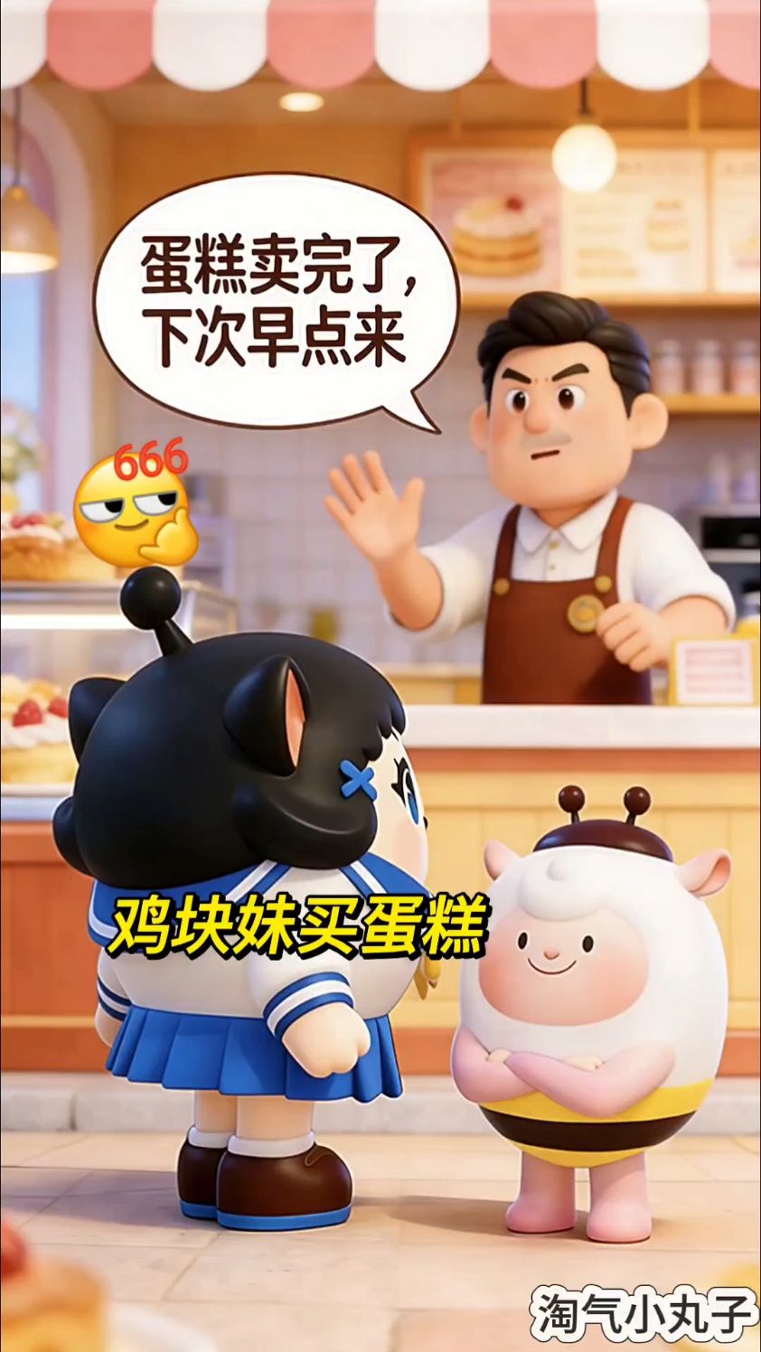 蛋仔派对：鸡块妹买蛋糕遭嘲讽
