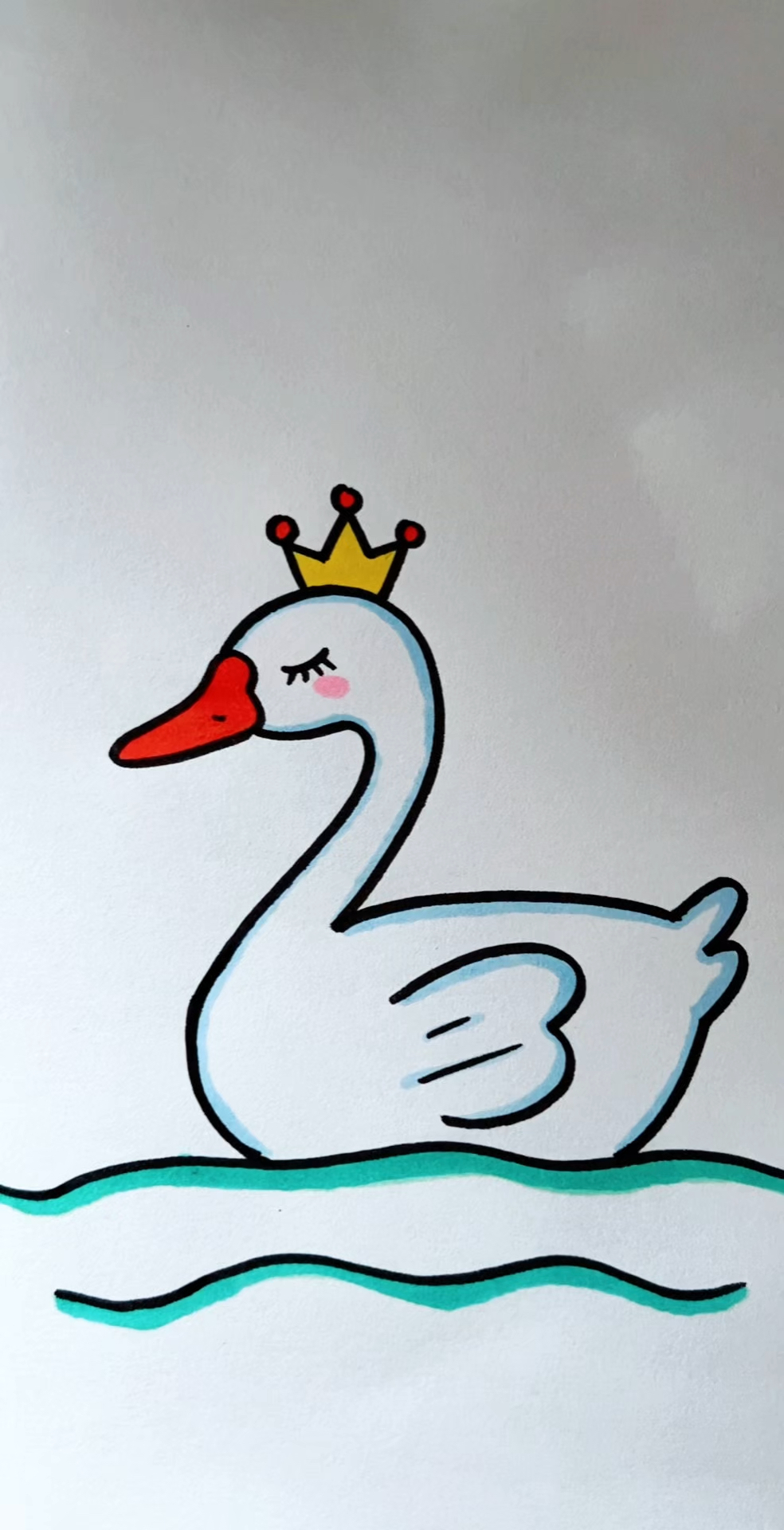 用数字2画大白鹅