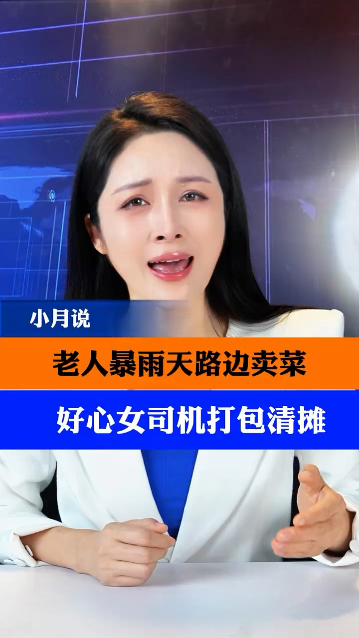 老人暴雨天路边卖菜，好心女司机打包清摊 #善举 #正能量#小月说