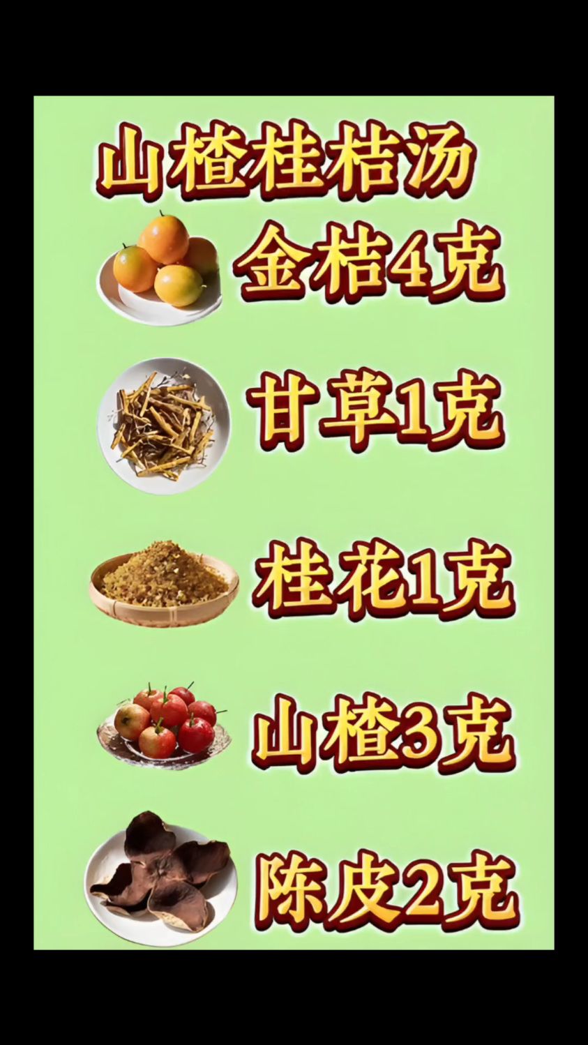 金桔甘草桂花山楂陈皮汤