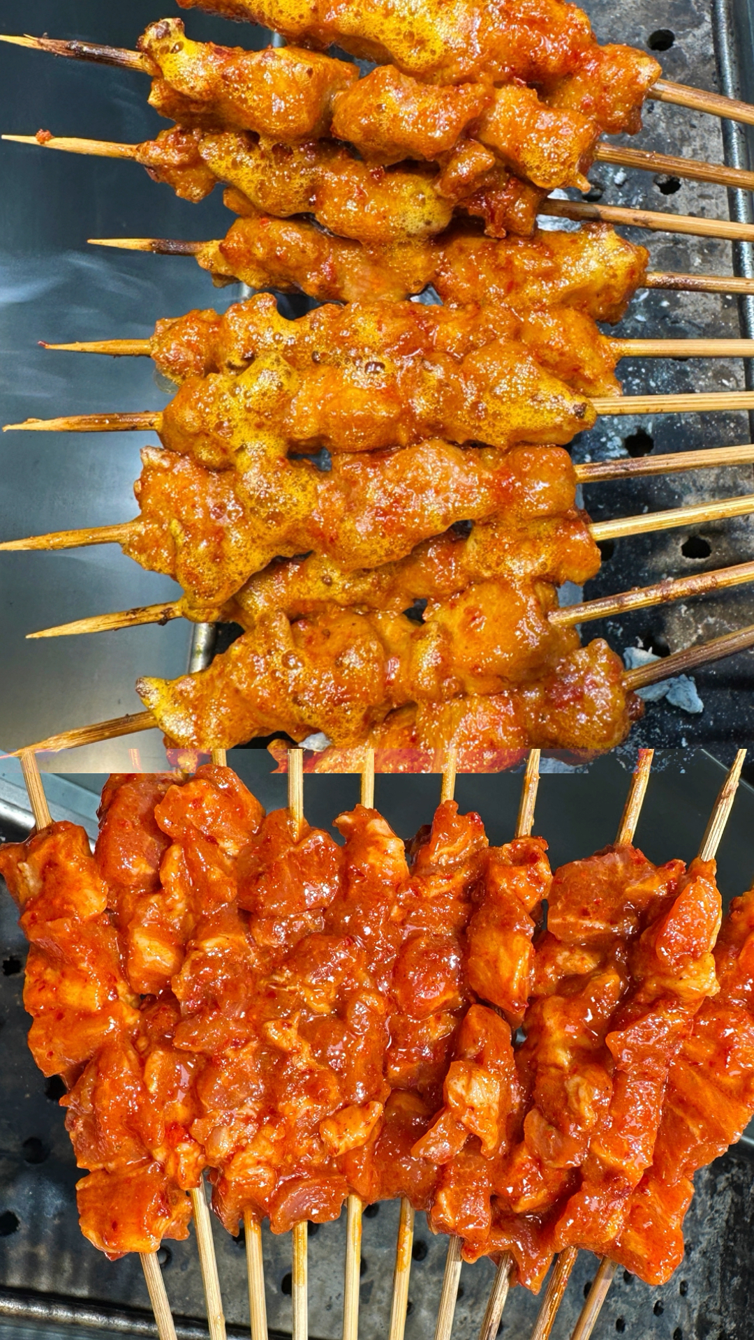 叽叽冒油的香辣梅肉串