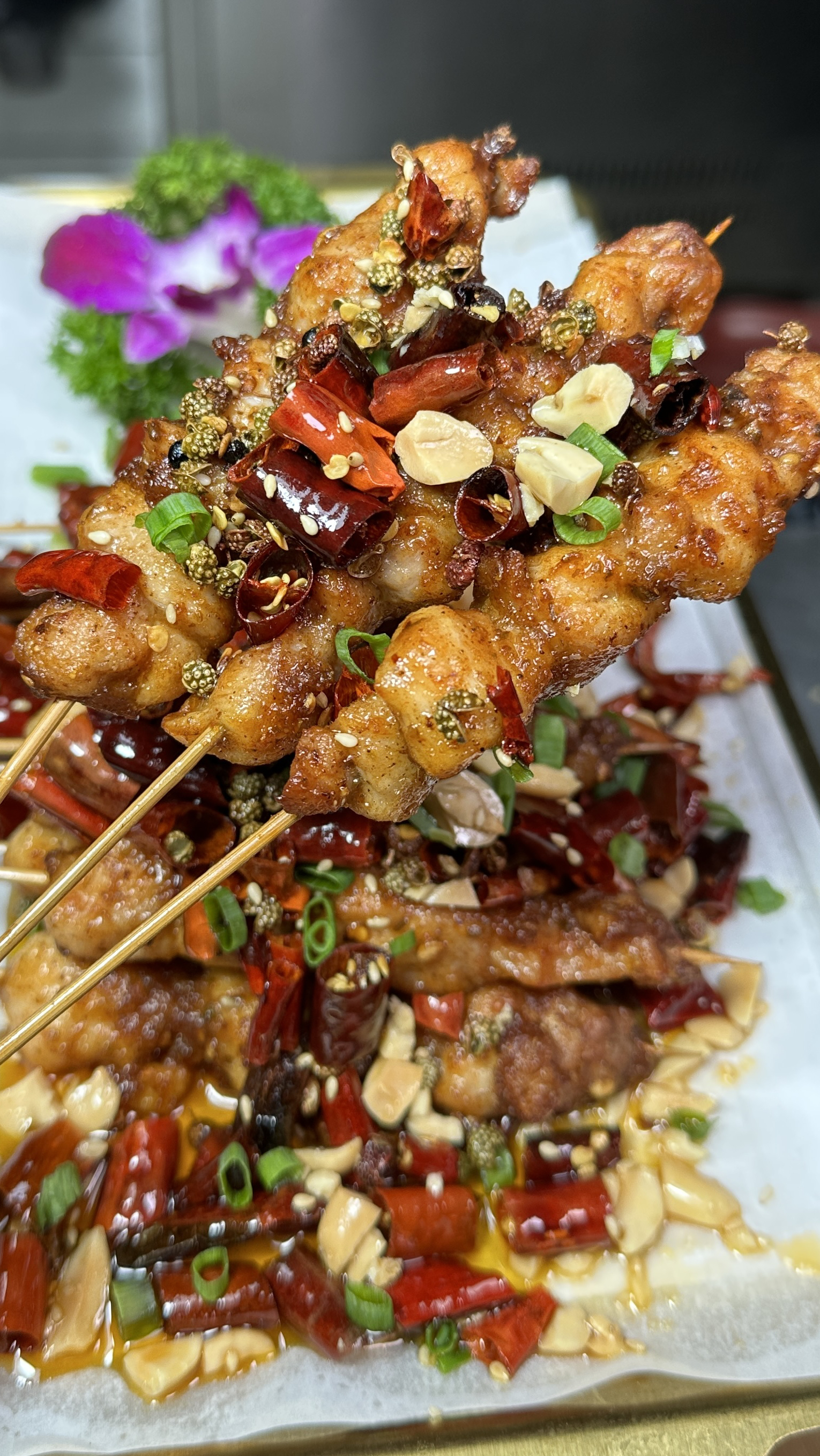 嘎嘎好吃的胡辣鸡肉串