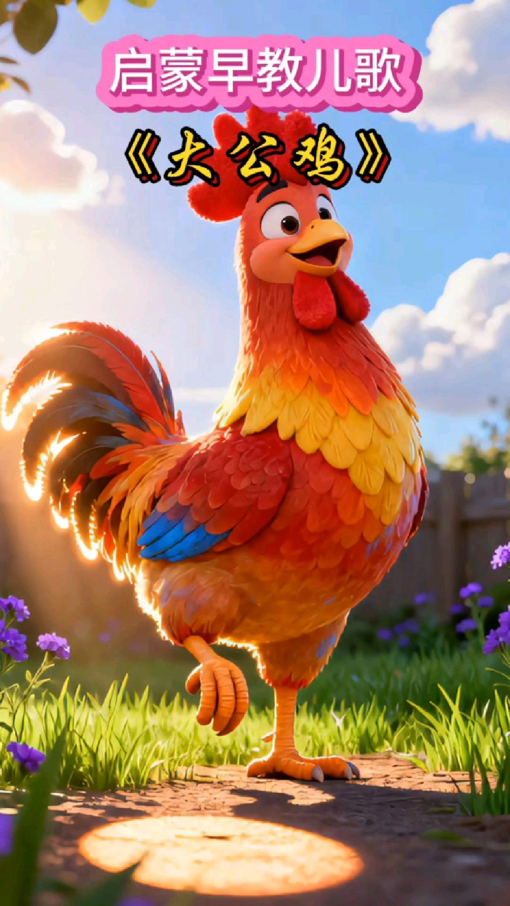 好听的早教儿歌《大公鸡》#儿歌#益智儿歌#0到3岁早教儿歌