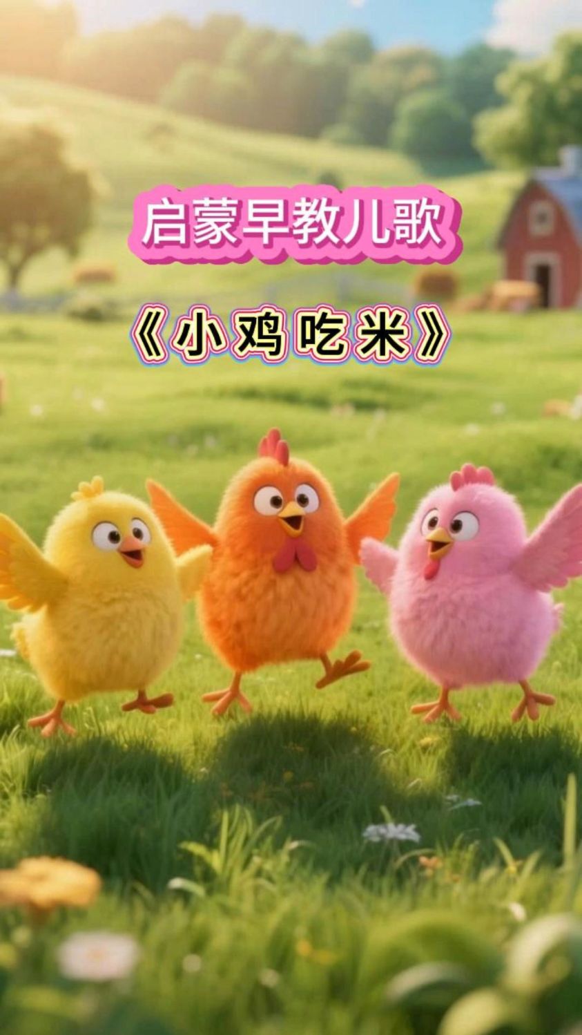 启蒙早教儿歌《小鸡吃米》教孩子梦想和坚持！#儿歌#早教儿歌