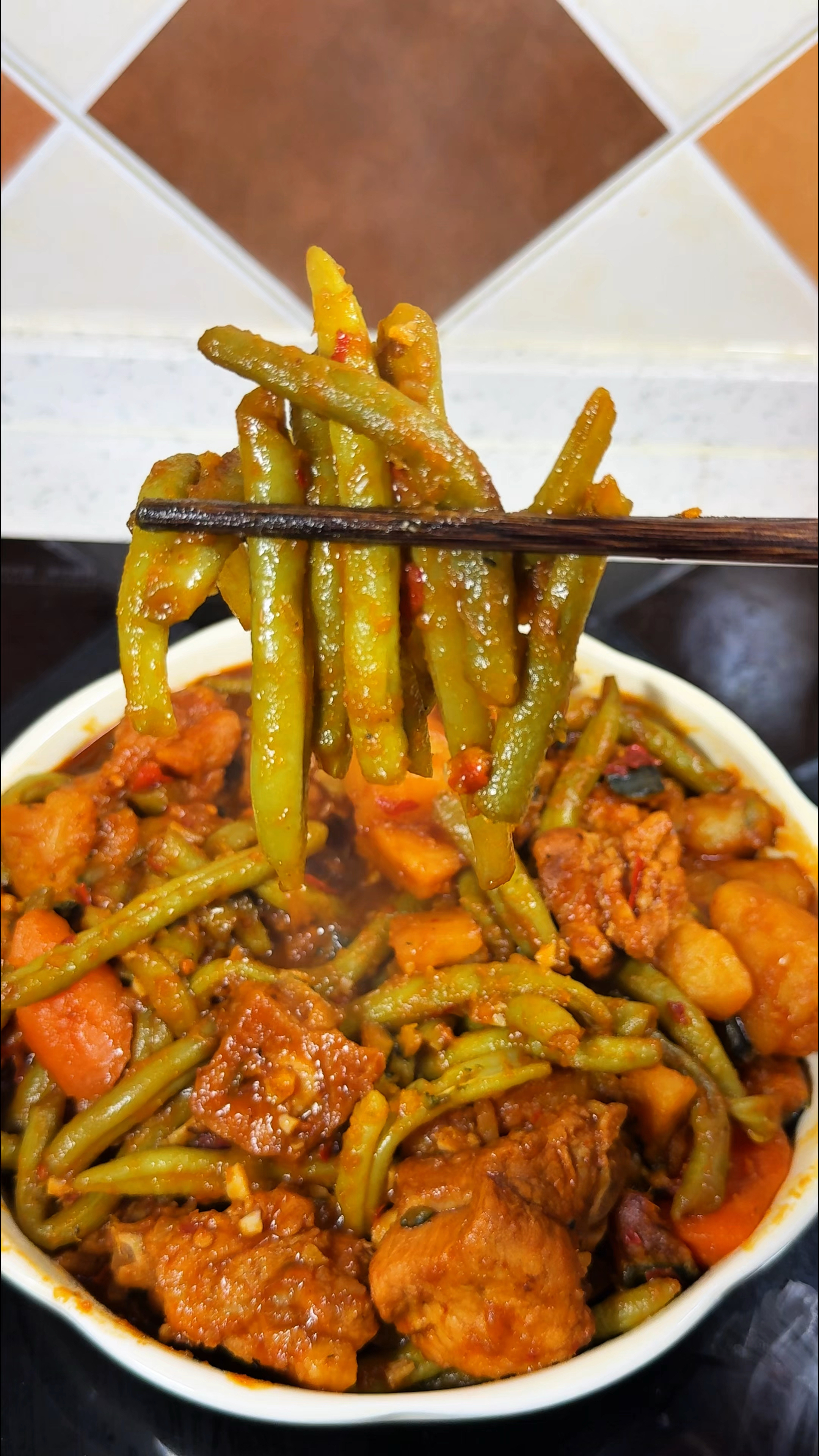 排骨南瓜土豆炖豆角 这一锅妥妥的下饭菜 太好吃了