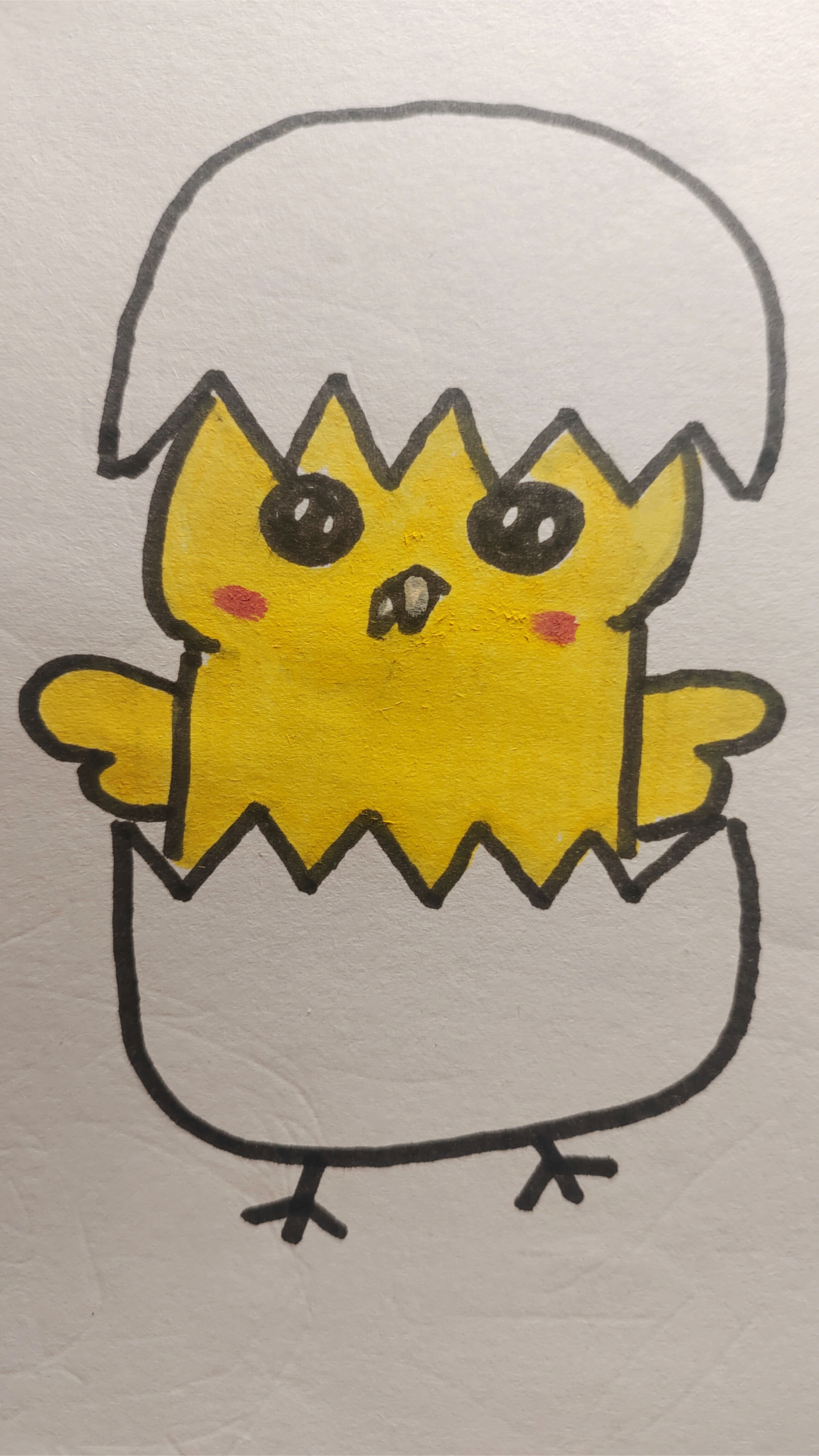 简笔画《破壳的小鸡》超简单，小朋友们一起画起来吧