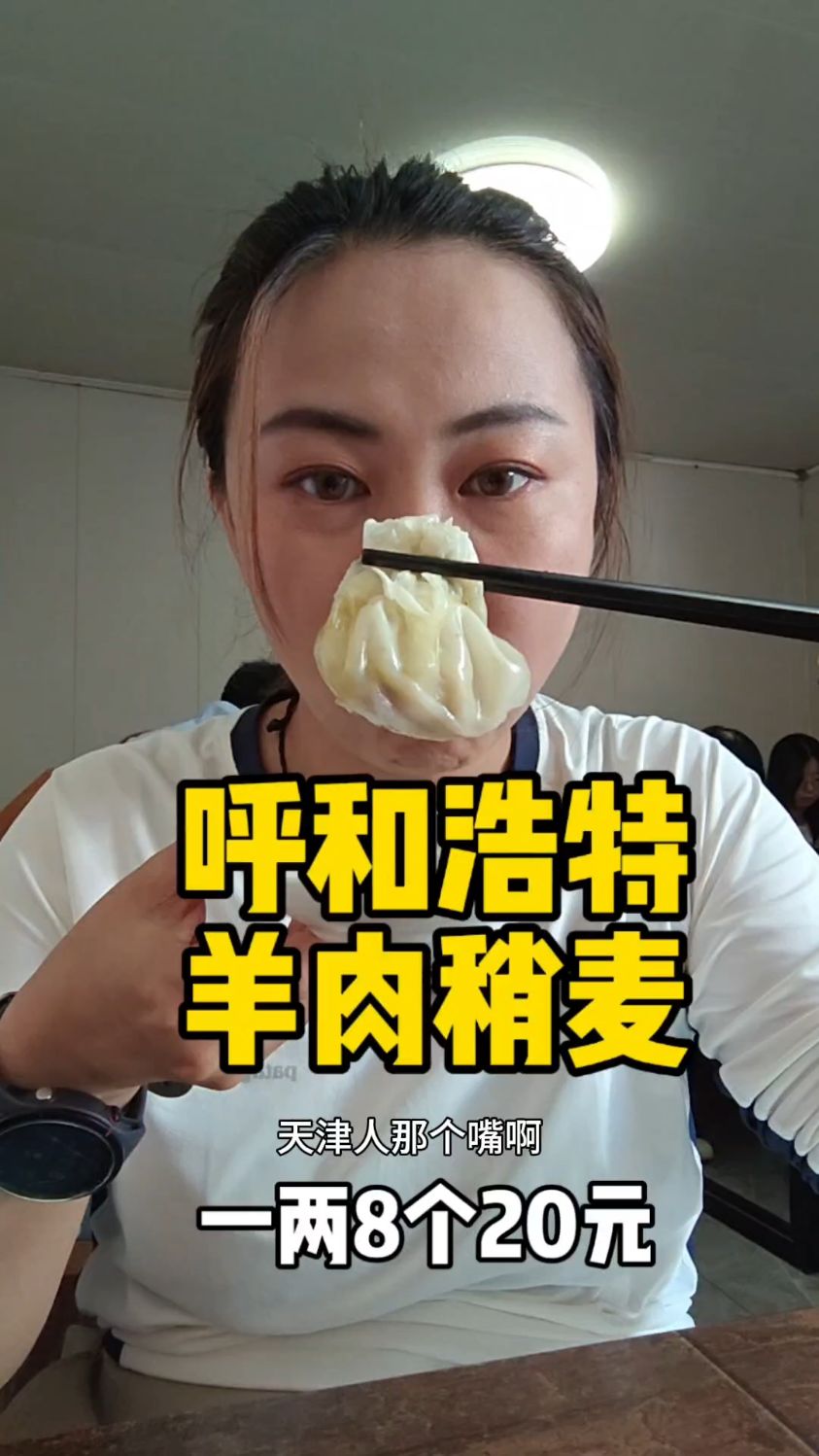 来呼和浩特第一餐必须是羊肉大葱馅的稍麦,一两8个吃顶了!太硬了