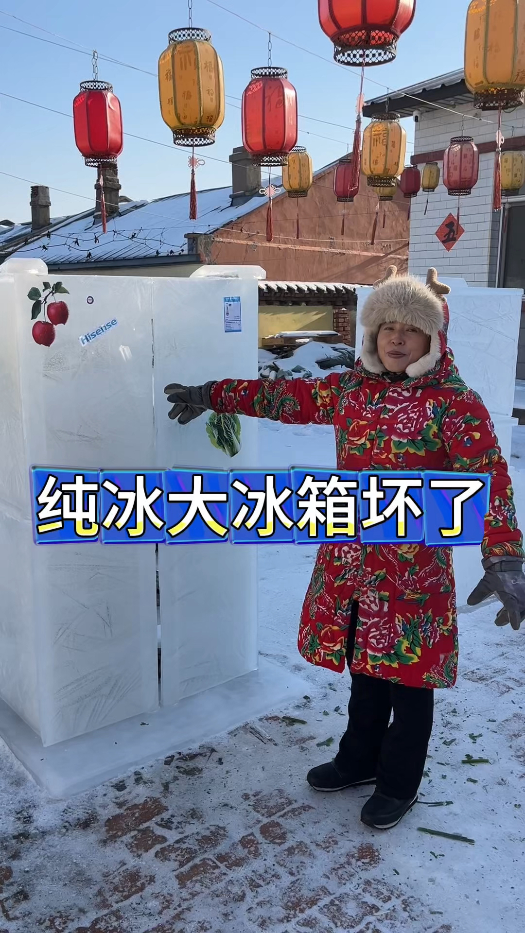 东北猫冬生活，手搓纯冰大冰箱，使用轻拿轻放，今日菜系溜肉段