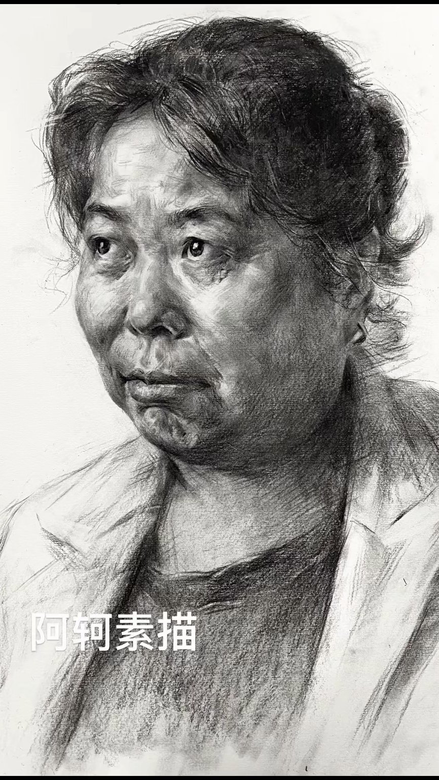素描一张广场舞大妈,你们觉得联考能得98分吗?