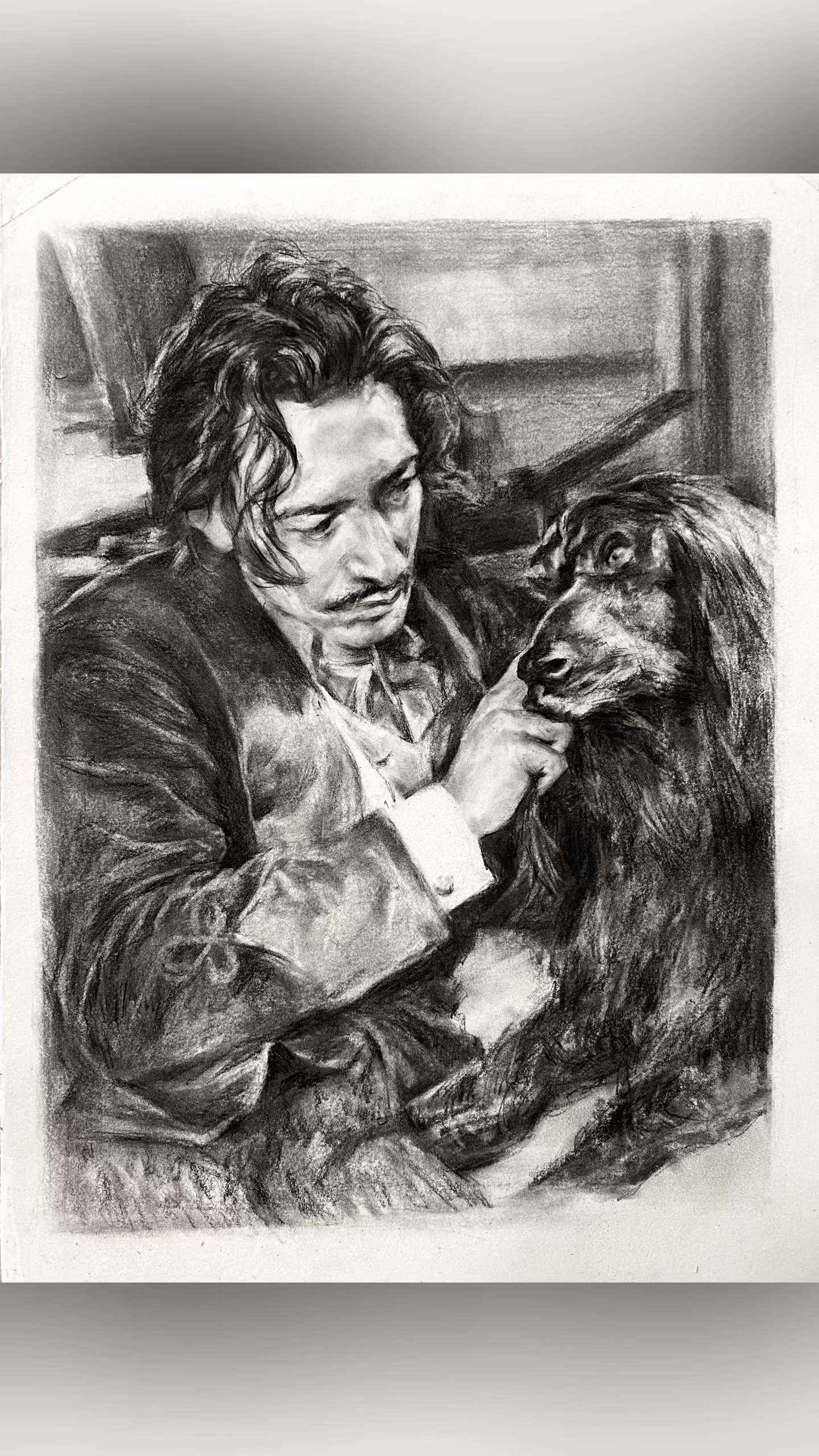 画素描头像和素描狗头一张，有人喜欢吗？