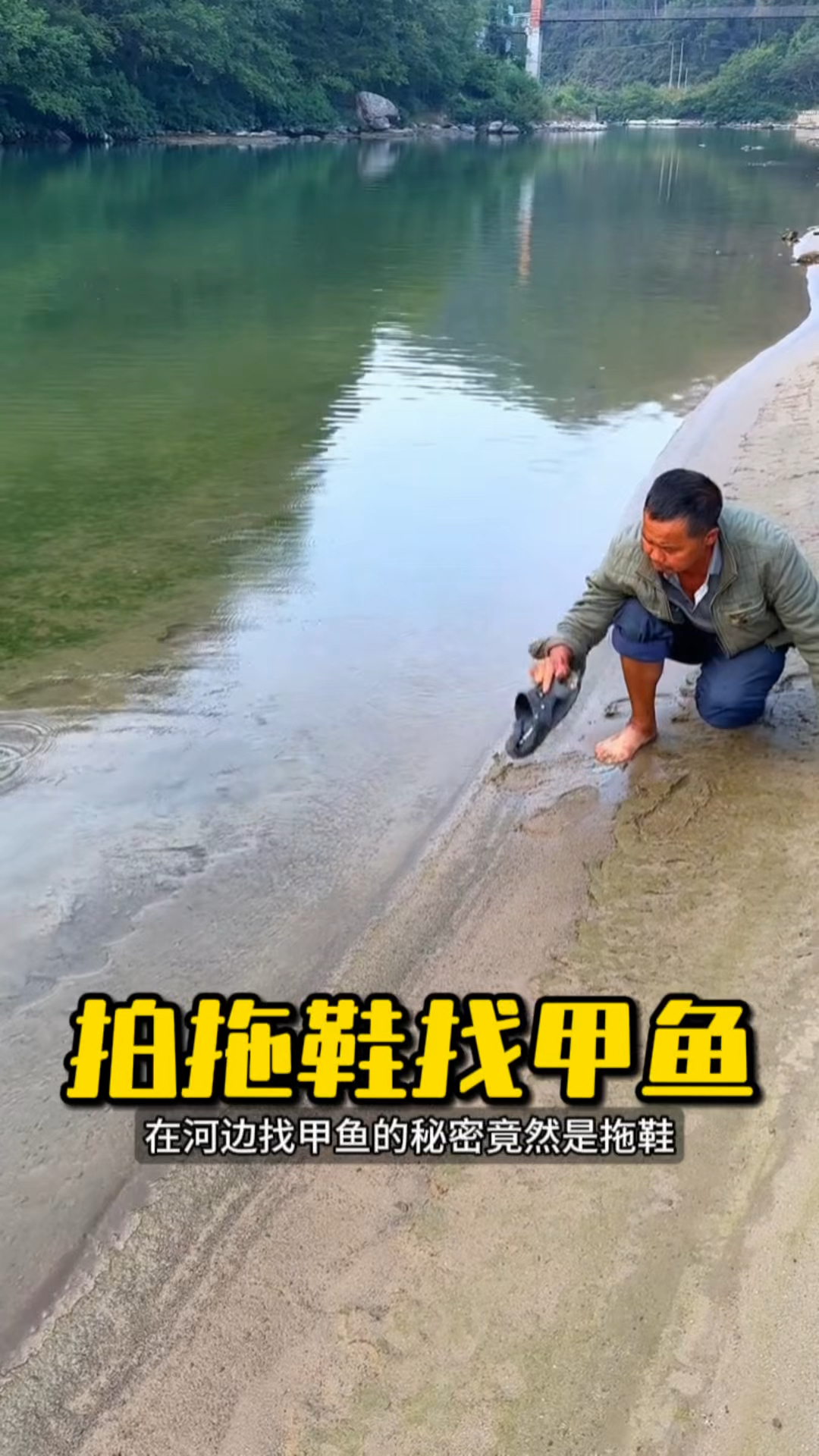 普通拖鞋竟是捕甲鱼神器,一捞一个准!