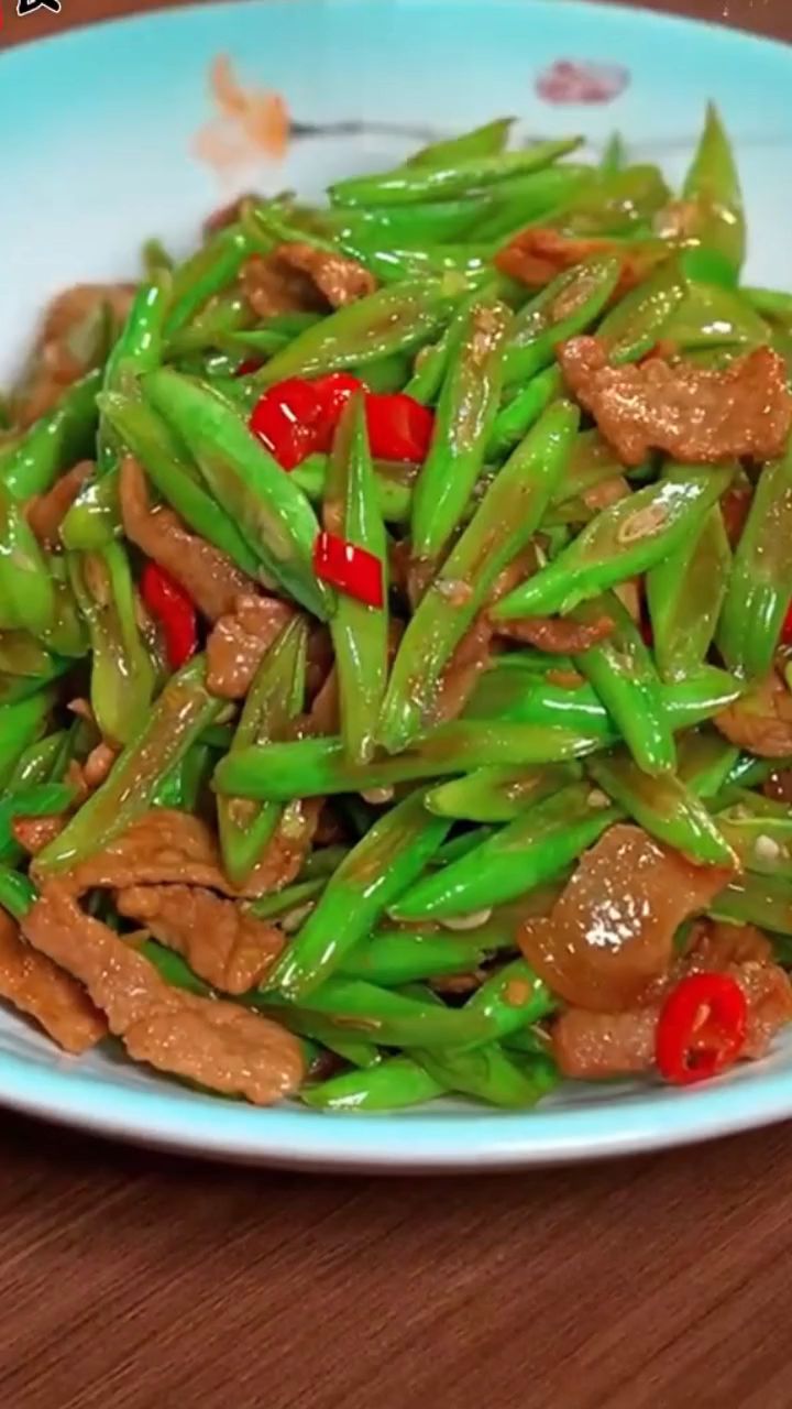 家常菜四季豆炒肉