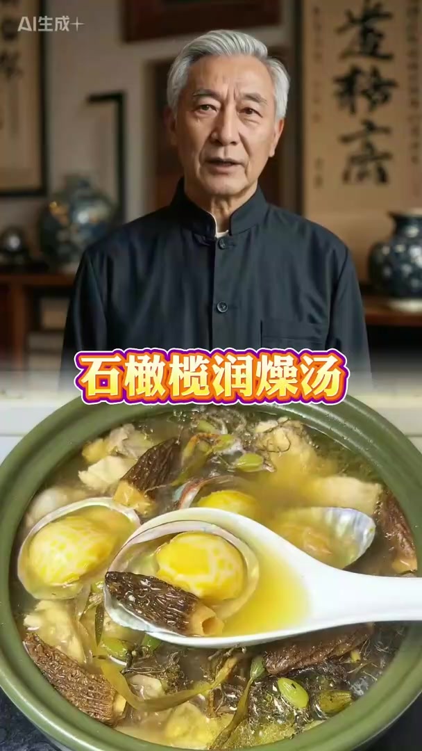 石橄榄润燥汤 天一干就咳嗽,这个汤润嘴暖心。