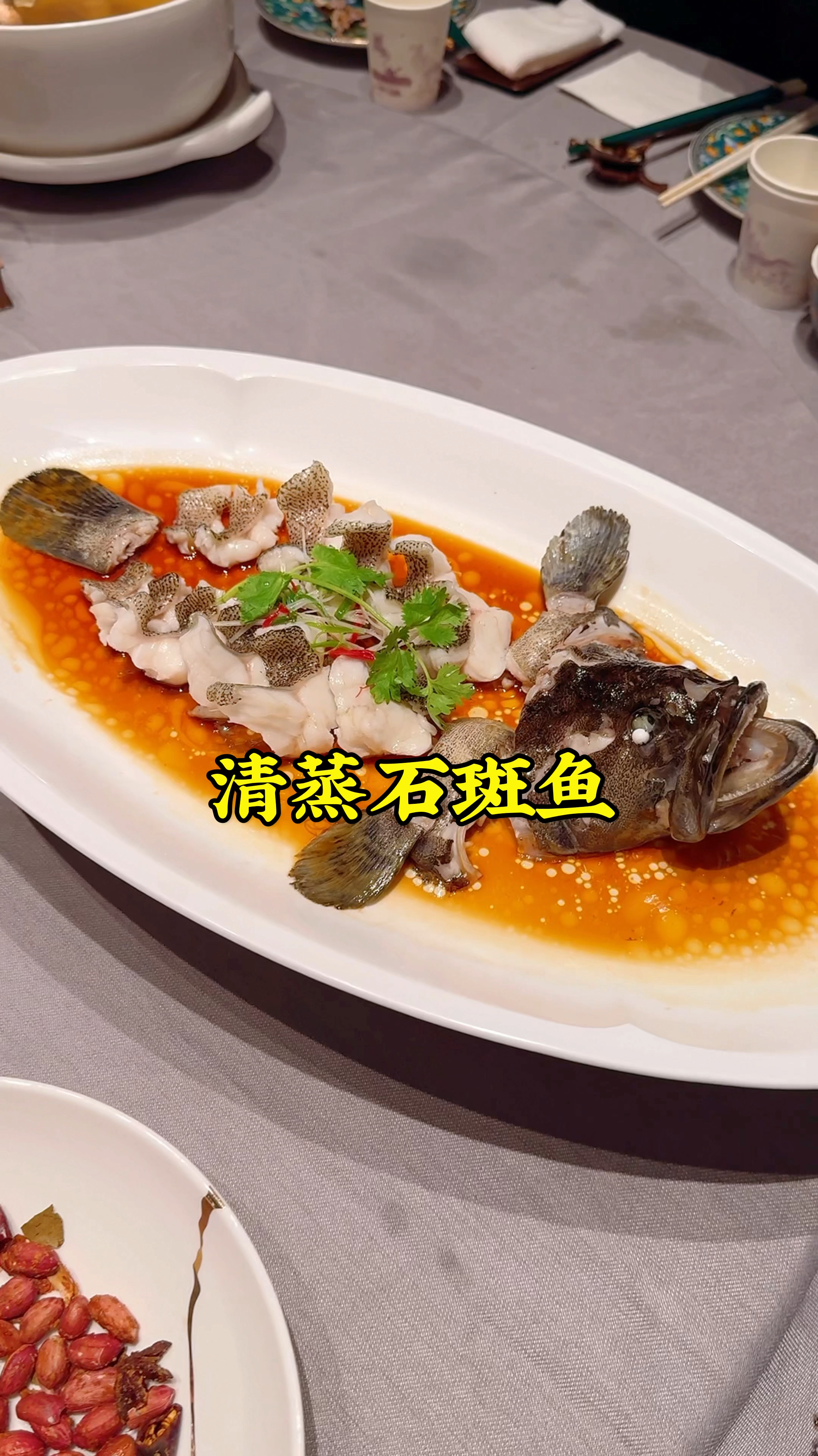 郑州英协路凤凰路吃浙江菜,清蒸石斑鱼,肉质洁白细嫩,味道鲜美