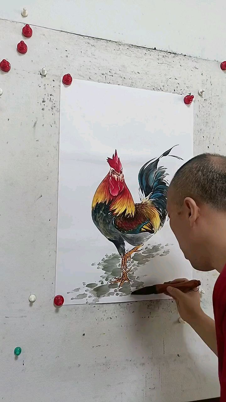王兴民国画公鸡作品欣赏