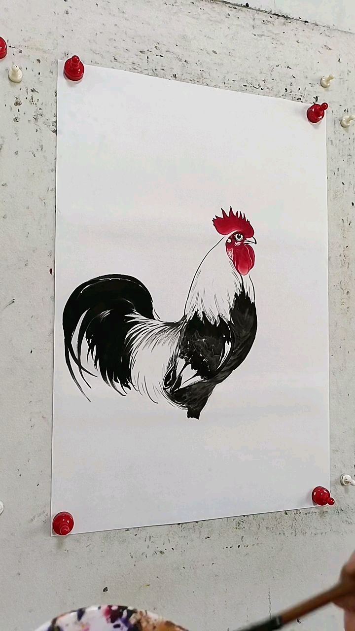 王兴民国画公鸡作品欣赏