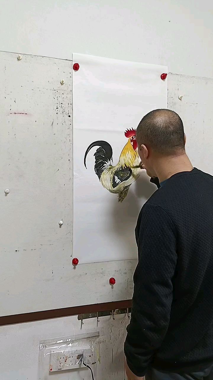 王兴民国画公鸡作品欣赏,吉林画家,画鸡第一人