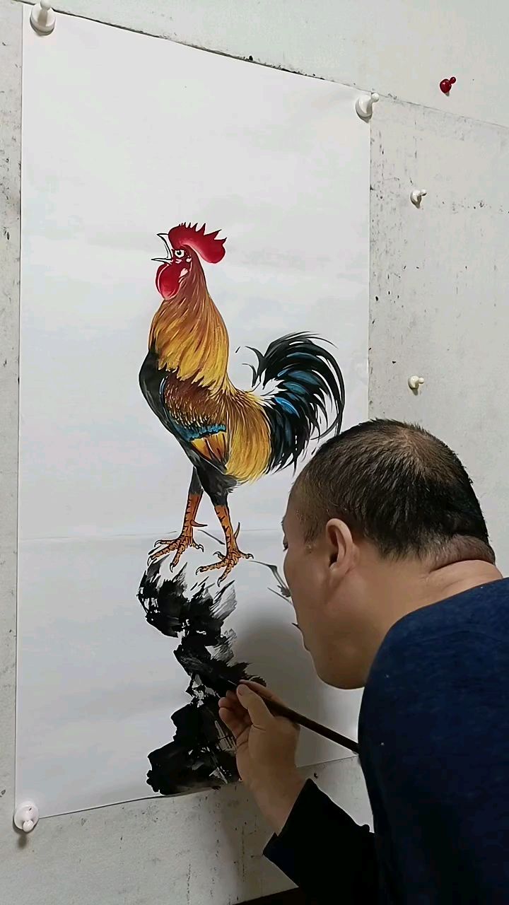 王兴民国画公鸡作品欣赏