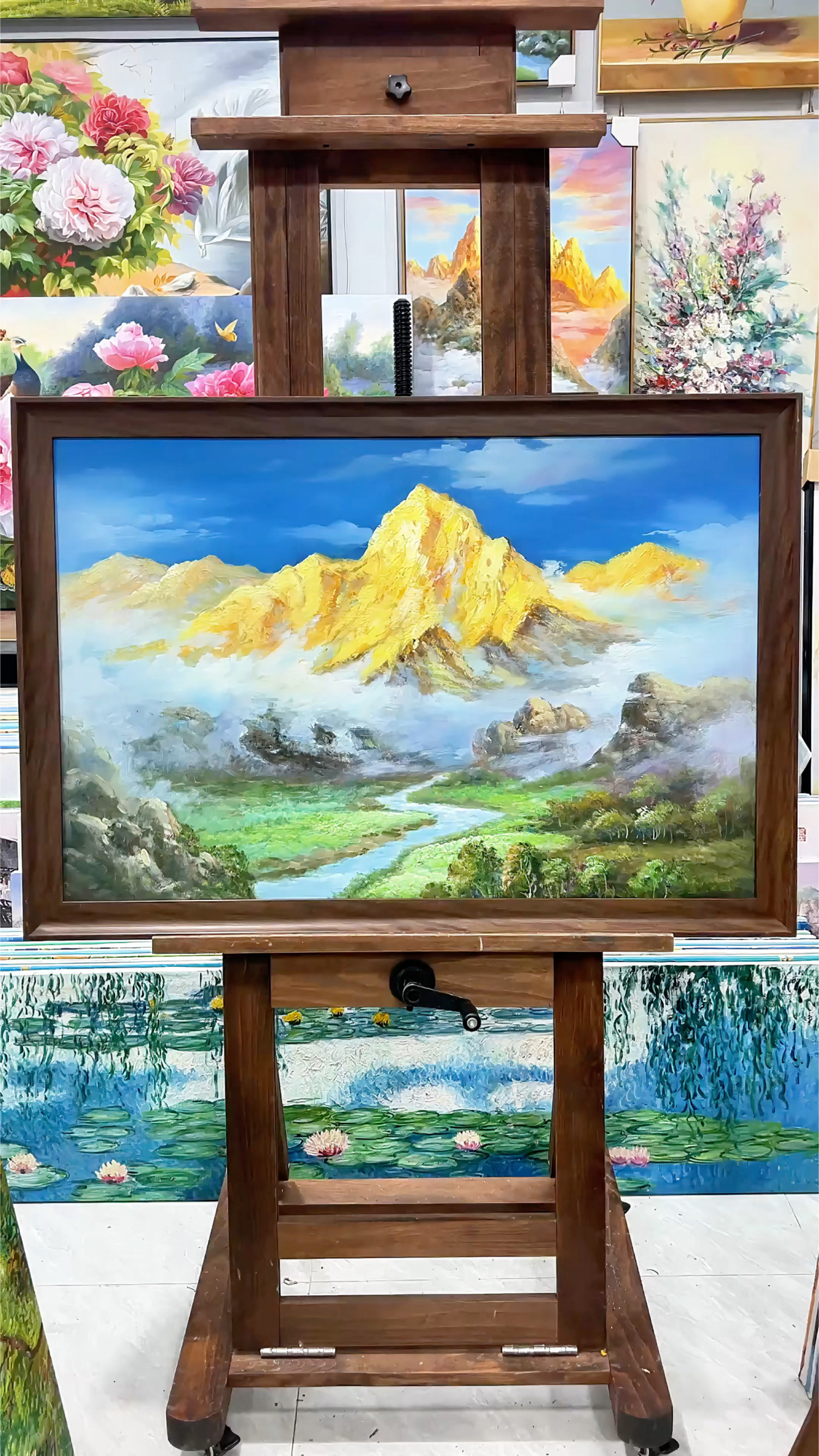 油画手绘绘画金山画