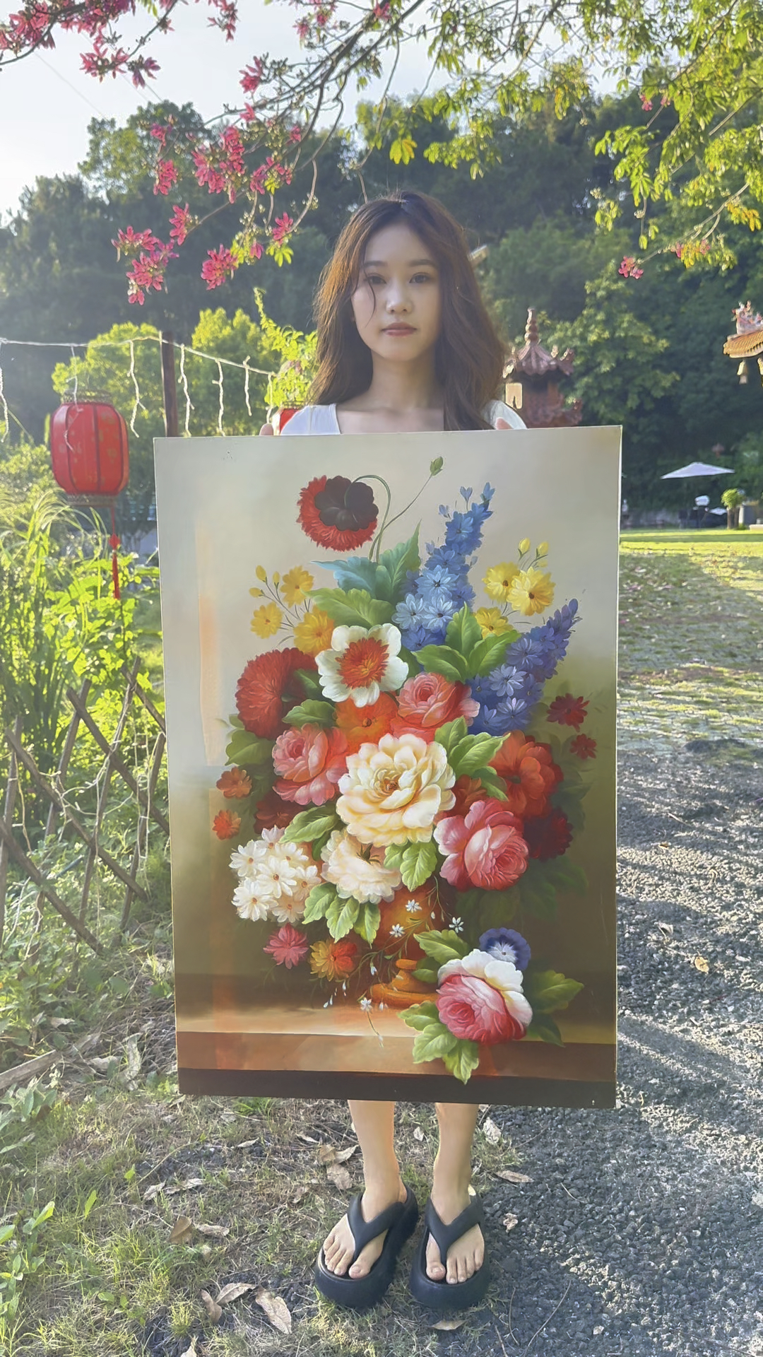 油画超写实牡丹花手绘