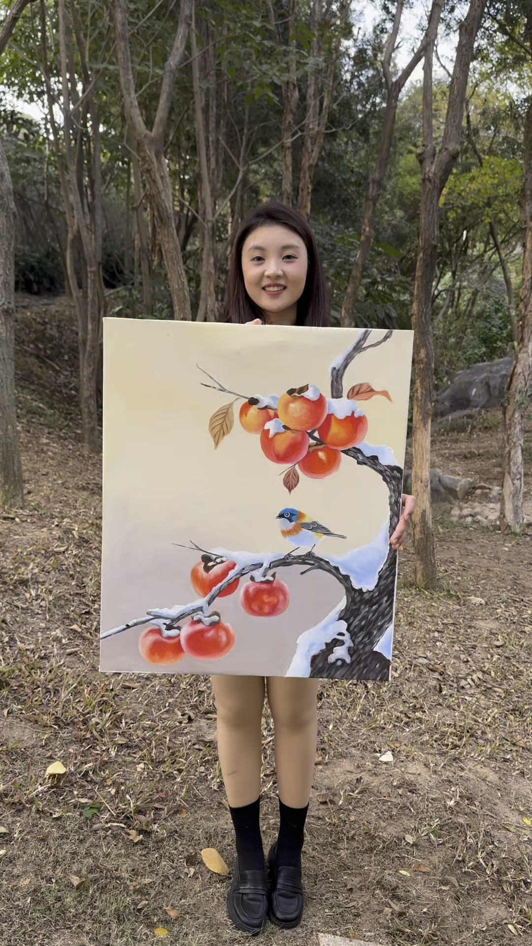 美院毕业,用超写实画活柿子喜鹊,手艺人的坚持太戳心#油画