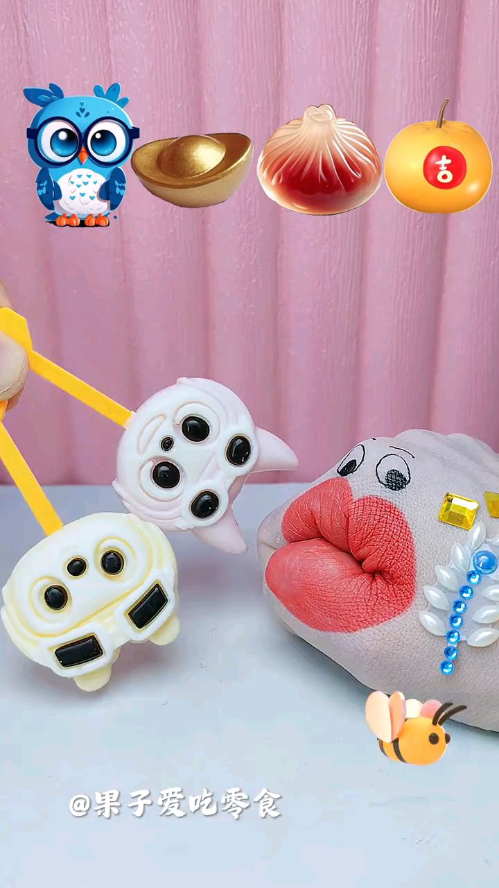 趣味美食,卡通巧克力和果冻大包子,还有果冻橙