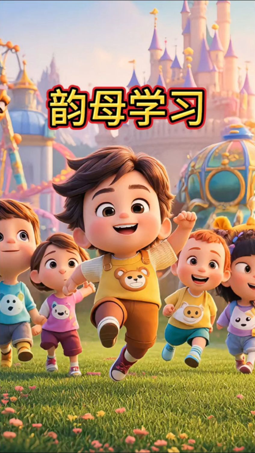 韵母学习，张大嘴巴aaa，公鸡打鸣ooo