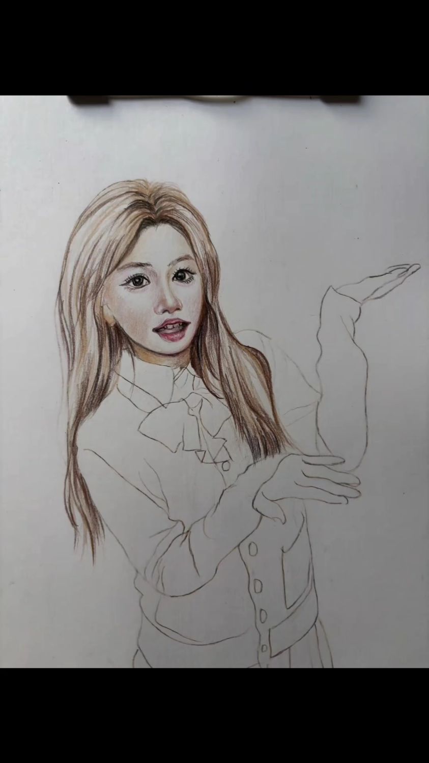 彩铅简笔画画一位美丽的人