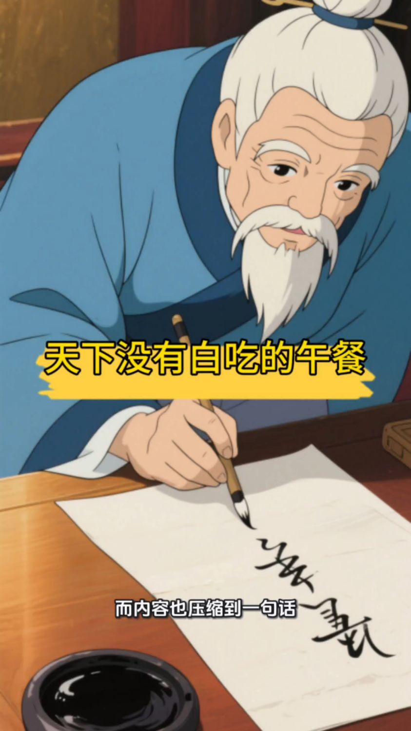 千卷成功学，最终凝成一句话：天下没有白吃的午餐#寓言故事