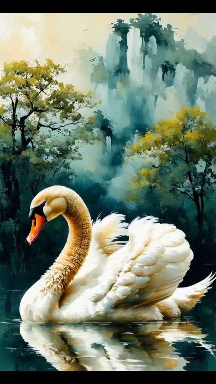 高清动态壁纸，风景，天鹅