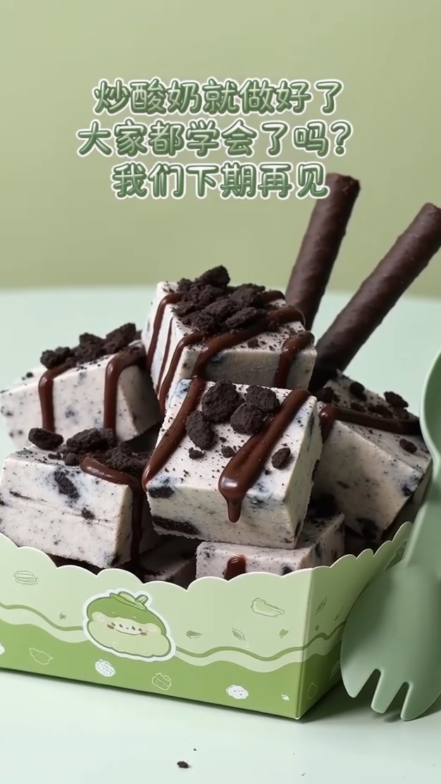 沉浸式做奥利奥巧克力炒酸奶～