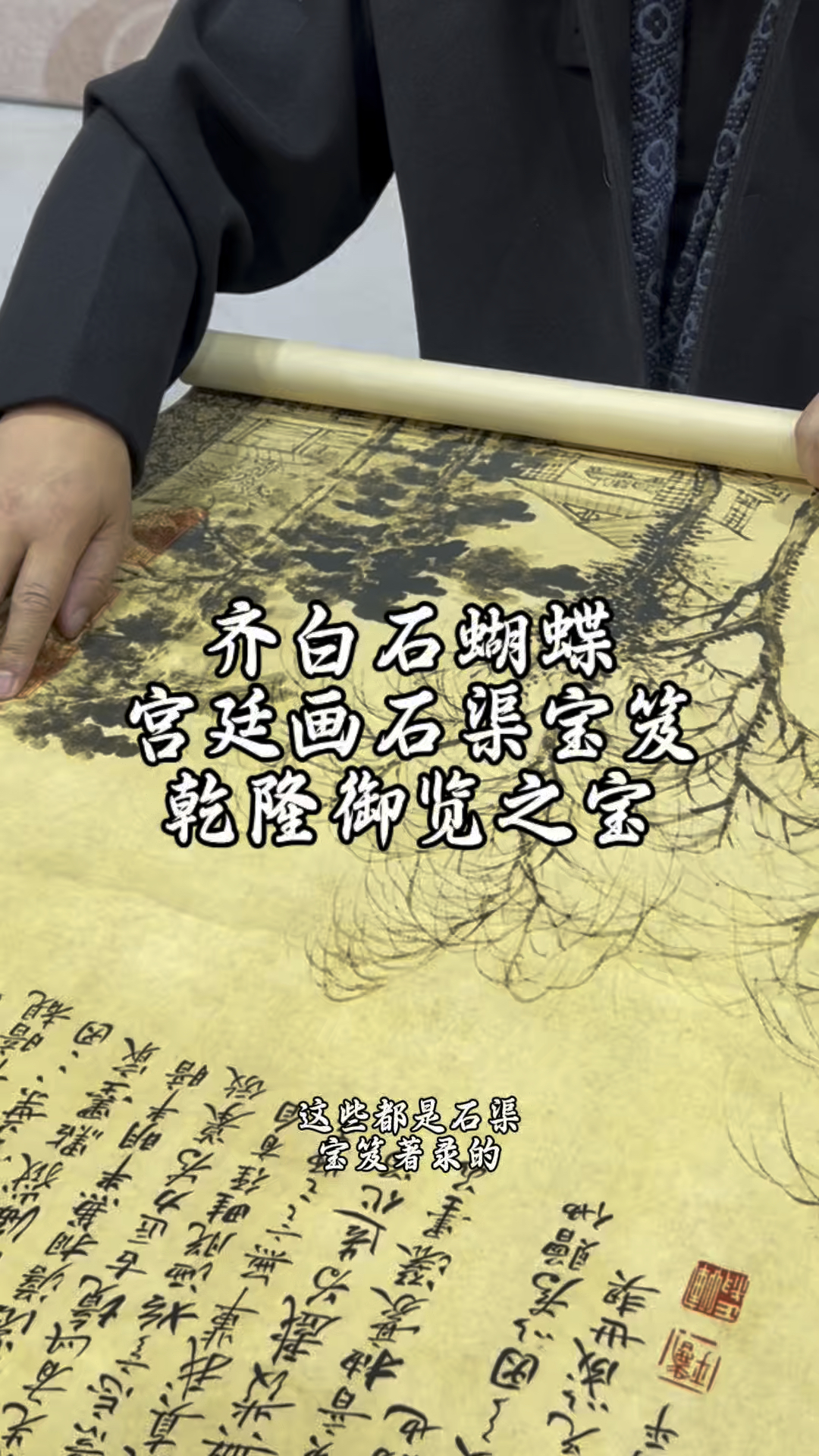 齐白石的画,宫廷画石渠宝笈,乾隆预览之宝,李学伟老师鉴定
