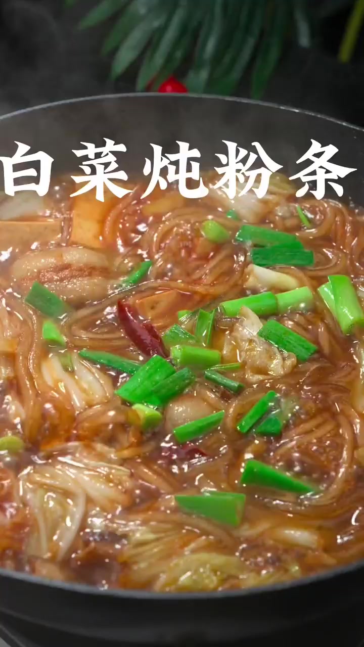 天气冷来一锅这样的白菜猪肉炖粉条，吃完身上暖呼呼！